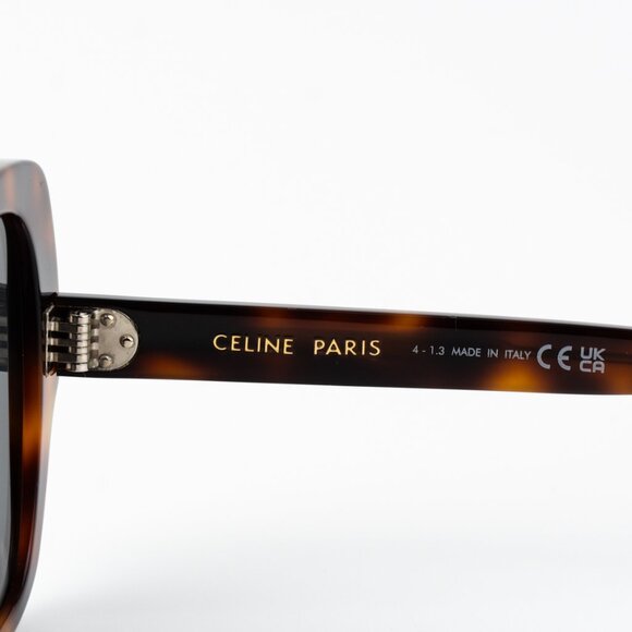 Celine 3 DOTS Women Sunglasses Medium Havana Smoke Grey Geometric CL40241F 53A - Picture 5 of 11